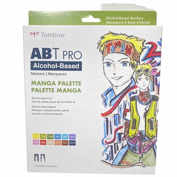 ABT Pro Manga Palette Tombow Markers Dual Tip Alcohol Based Markers - Picture 2 of 4